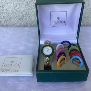 Vintage Gucci 11/12.2 Mariners Links Bracelet Watch Gold Tone Mint Condition